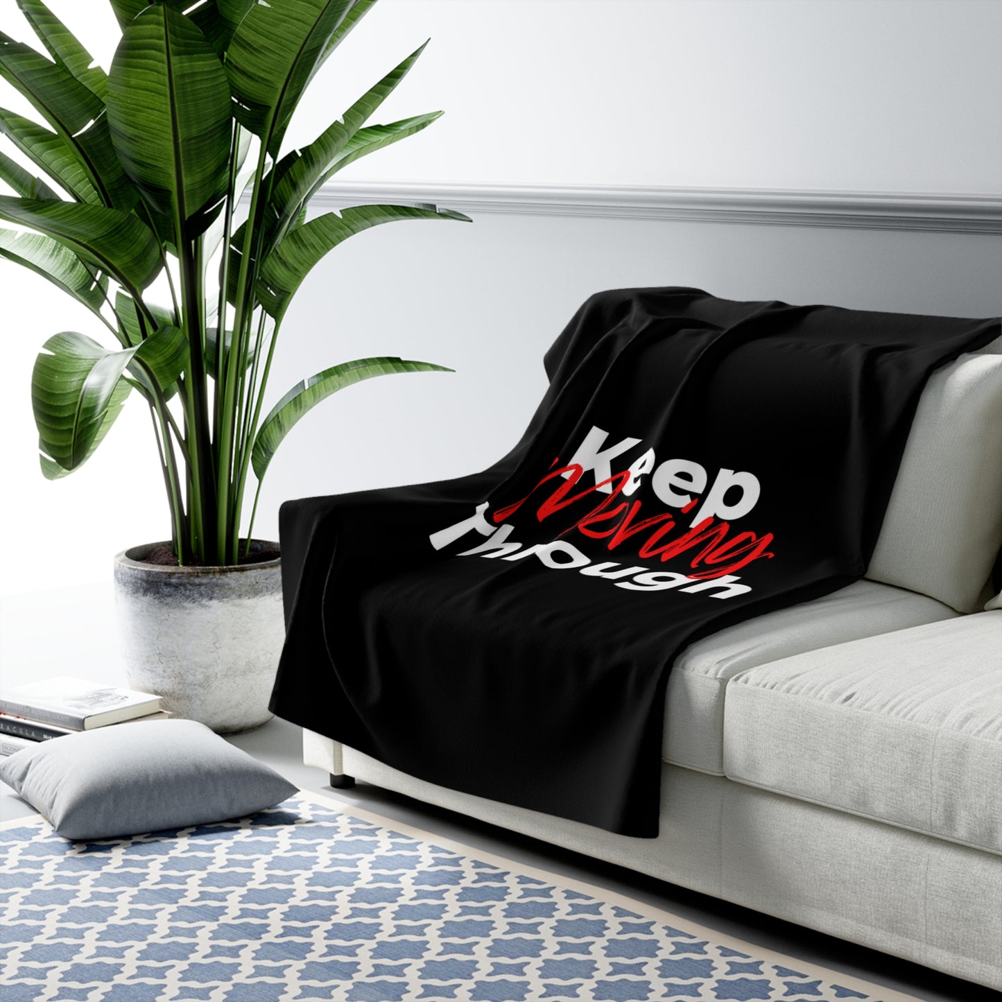 Keep Moving Through Sherpa Fleece Blanket