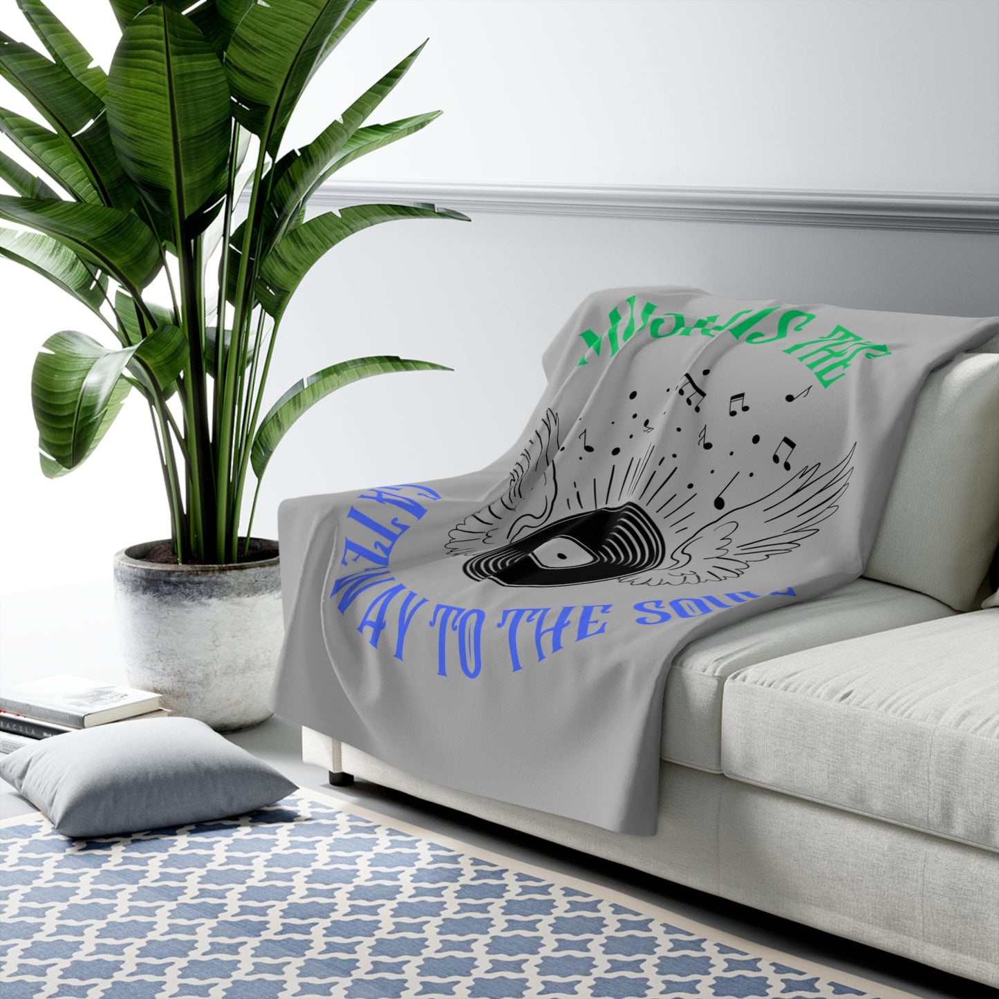 Music Is The Gateway To The Soul Sherpa Fleece Blanket