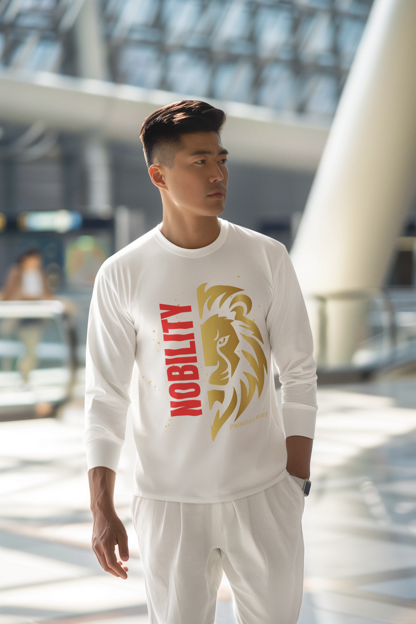 Nobility Unisex Ultra Cotton Long Sleeve Tee White