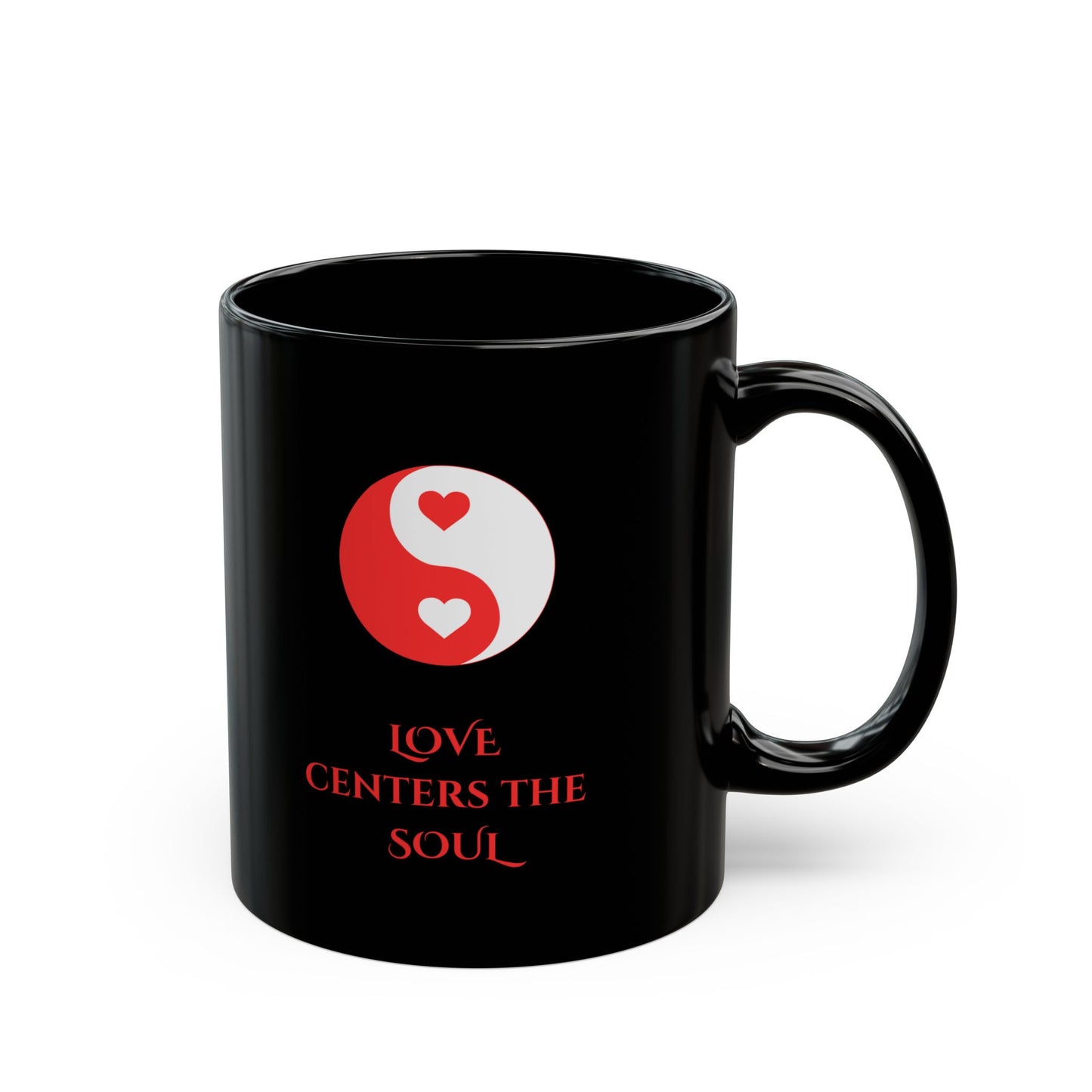 LOVE Centers The SOUL Black Mug (11oz, 15oz)