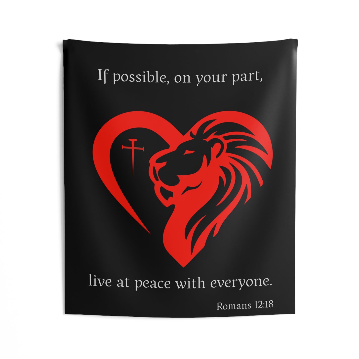 Romans 12:18 Indoor Wall Tapestry
