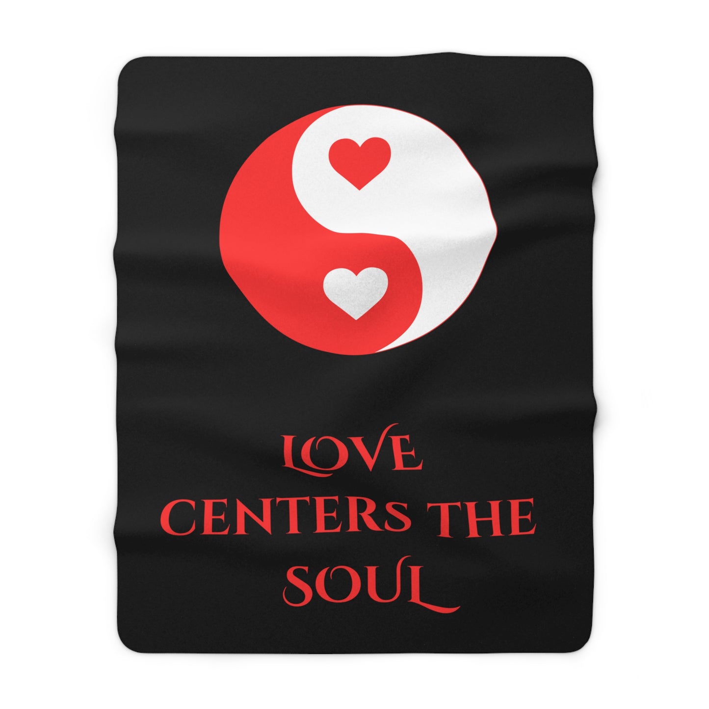 LOVE Centers the Soul Sherpa Fleece Blanket