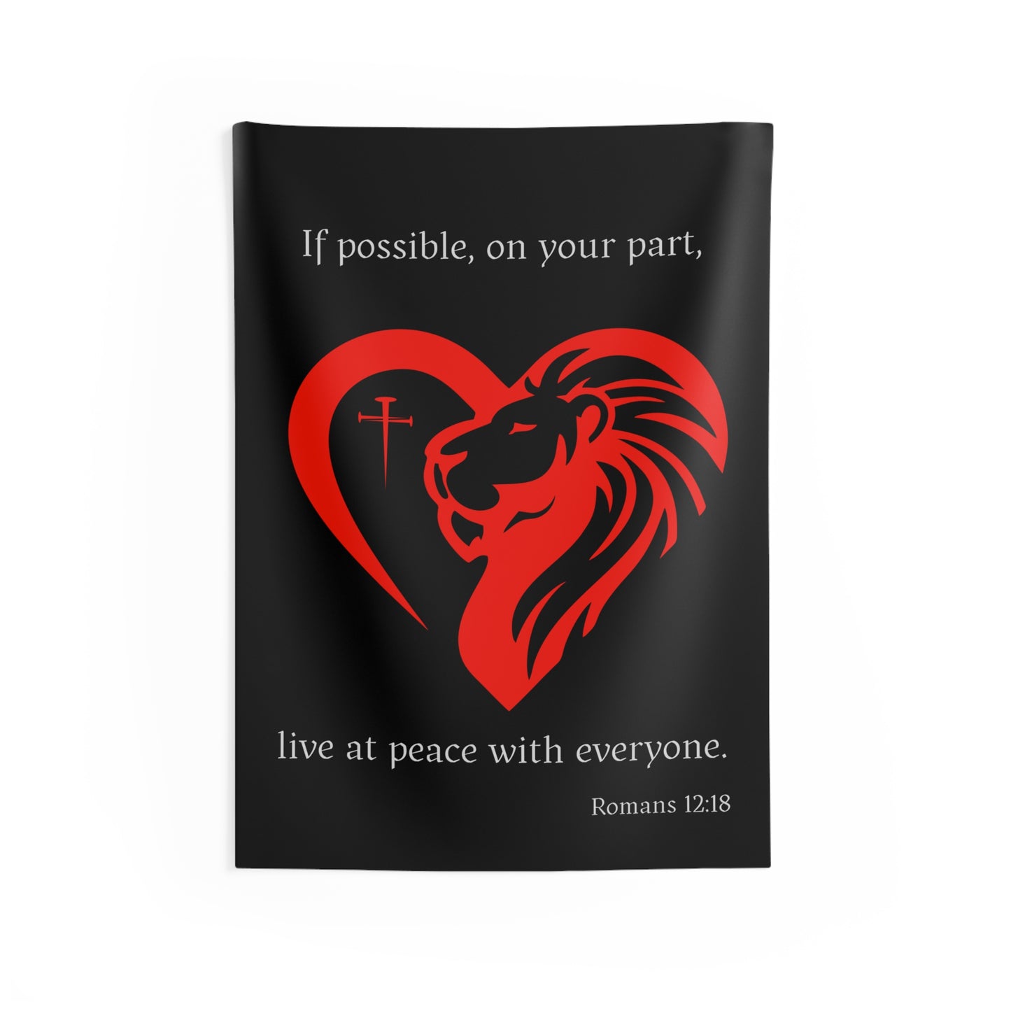 Romans 12:18 Indoor Wall Tapestry